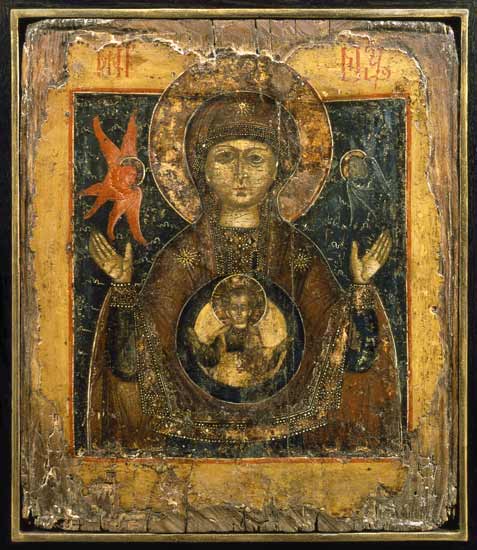 The Mother of God of the Sign, icon de Russian School