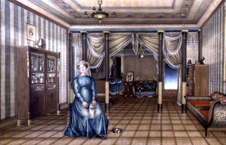 A Spinster in a Neo-Classical Sitting Room Interior de Russian School