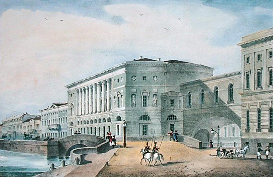 The Hermitage Theatre as Seen from the Vassily Island de Russian School