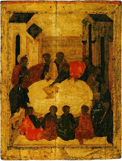 The Last Supper (tempera & gold leaf on panel) de Russian School