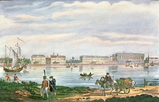 The Marble Palace and the Neva Embankment in St. Petersburg de Russian School