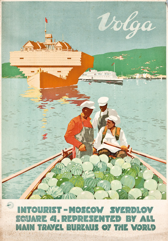 Poster for the Russian travel agency 'Intourist' advertising Volga de Russian School, (20th century)