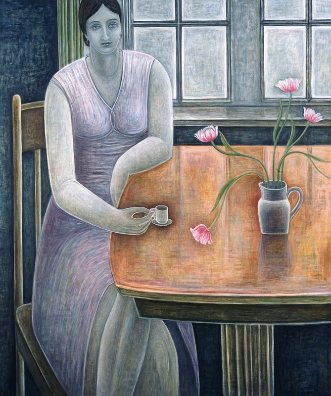 Woman with Small Cup, 2007 (oil on canvas)  de Ruth  Addinall