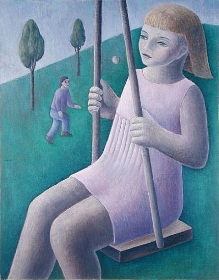 Girl on Swing, 1996 (oil on canvas)  de Ruth  Addinall
