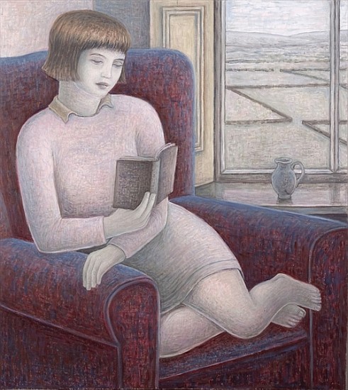 Girl Reading in Armchair, 2009 (oil on canvas)  de Ruth  Addinall