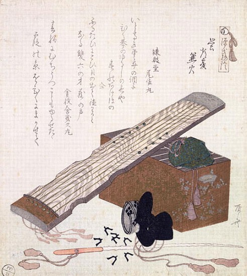 Still Life with a Koto, c.1810 de Ryuryukyo Shinsai