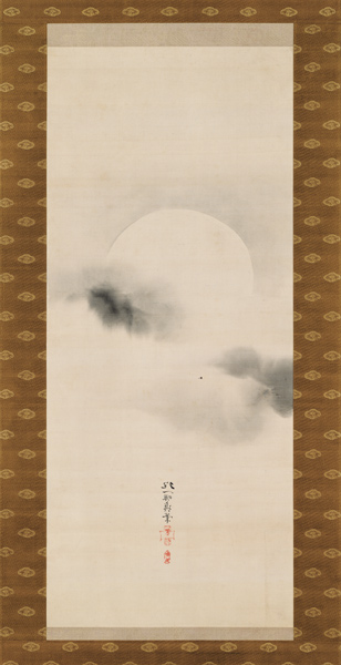 Hanging Scroll Depicting The Autumnal Moon, from A Triptych of the Three Seasons, Japanese, early 19 de Sakai Hoitsu