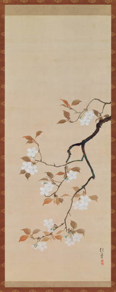 Hanging Scroll Depicting Cherry Blossoms, from A Triptych of the Three Seasons, Japanese, early 19th de Sakai Hoitsu