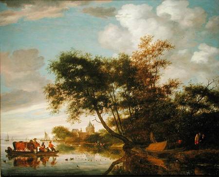 Rural River Landscape de Salomon van Ruysdael