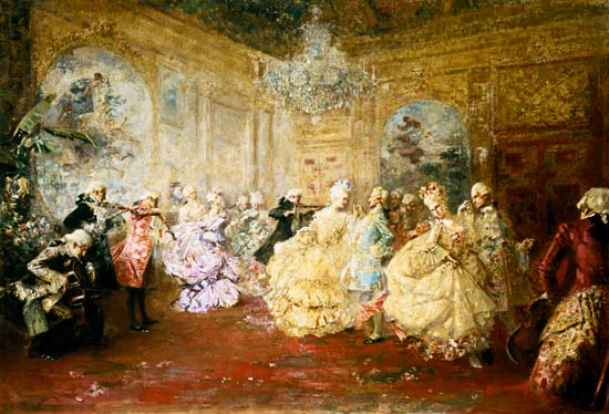 Ball in the Rococo period. de Salvador Barbudo-Sánchez