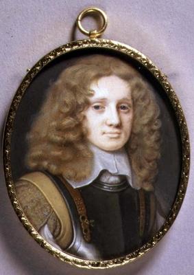 Portrait Miniature of a Man in Armour, c.1660 (w/c on vellum on card) de Samuel Cooper