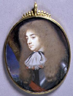 Portrait Miniature of a Man in Armour, c.1660 (w/c on vellum on card)