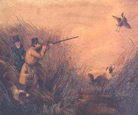 Duck Shooting Amongst Reeds de Samuel Egbert Jones
