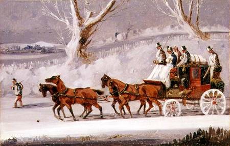 The Royal Mail in a Snow Storm de Samuel Henry Gordon Alken