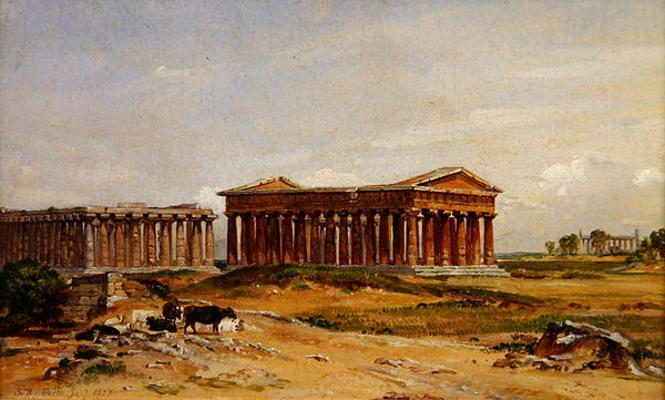 The ruins at Paestum, 1852 (oil on canvas) de Samuel James Ainsley