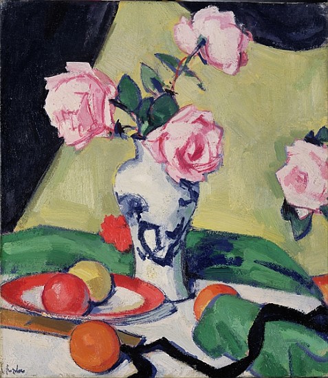 Still Life with Japanese Jar and Roses, c.1919 de Samuel John Peploe