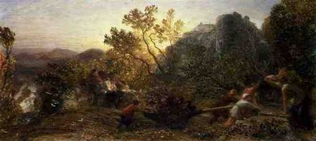 Harvest in the Vineyard, 1859 (w/c, gouache and gum arabic on de Samuel Palmer