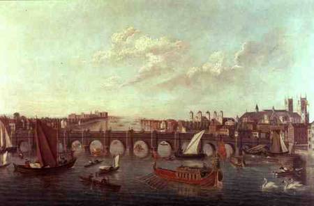 Westminster Bridge, with Westminster Abbey and Lambeth Palace either side de Samuel Scott