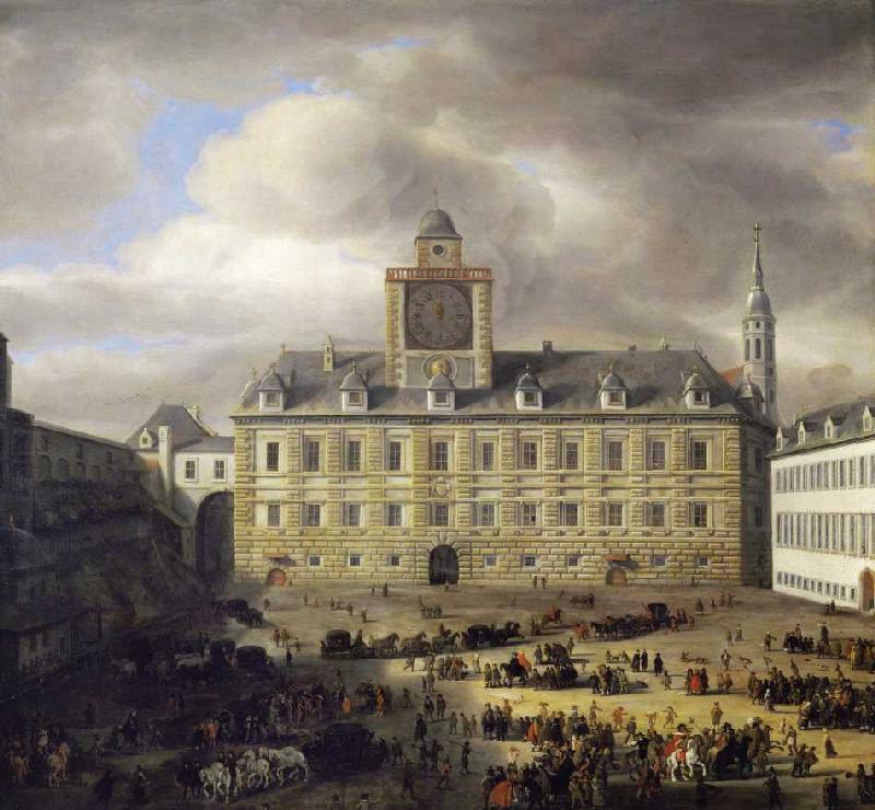 Der innere Burgplatz in Wien de Samuel van Hoogstraten