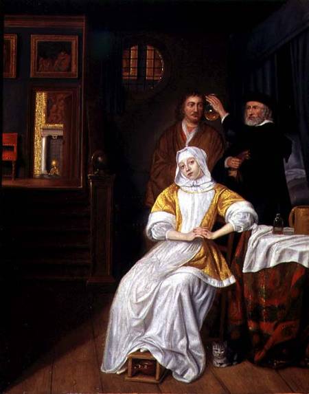 A Doctor Visiting a Young Lady in a Bedroom de Samuel van Hoogstraten