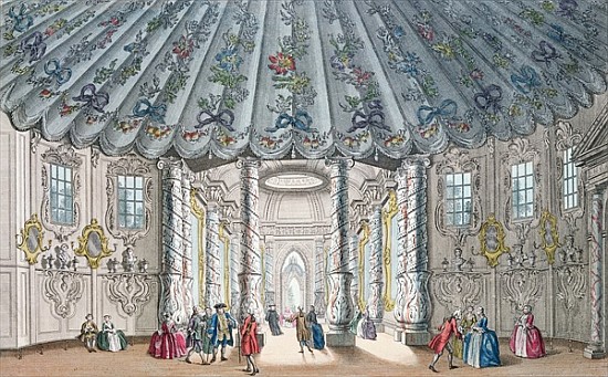 Interior View of the elegant music room in Vauxhall Gardens; engraved by H. Roberts de Samuel Wale