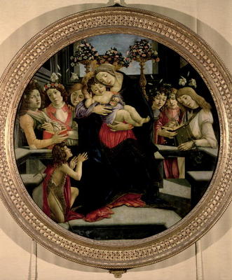 Madonna and Child with Angels and St. John the Baptist de Sandro Botticelli