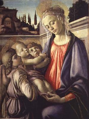 Madonna and child with angels (tempera on panel) de Sandro Botticelli