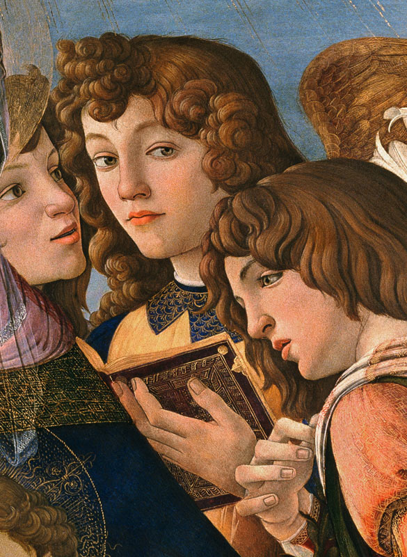 Angels from the Madonna della Melagrana (detail of 44340) de Sandro Botticelli