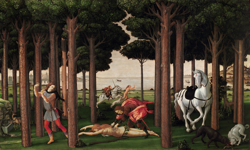 The Story of Nastagio degli Onesti (Second episode) de Sandro Botticelli