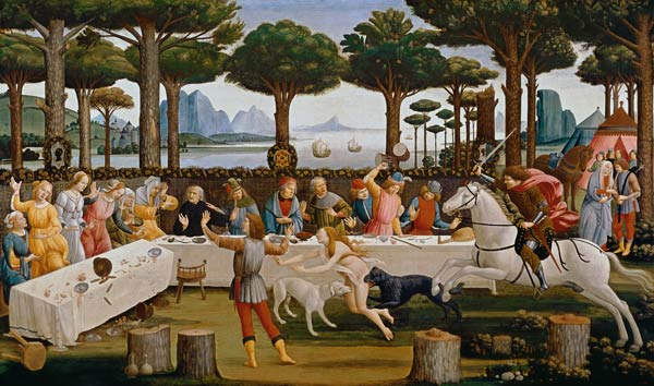 The banquet of the Nastagio degli Onesti de Sandro Botticelli