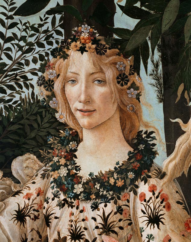 La Primavera, cabeza de Flora  (detalle) de Sandro Botticelli