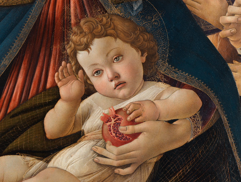 S.Botticelli, Madonna Granatapfel, Det. de Sandro Botticelli