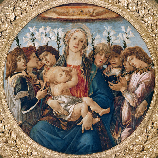 María con el niño y el canto de los ángeles de Sandro Botticelli