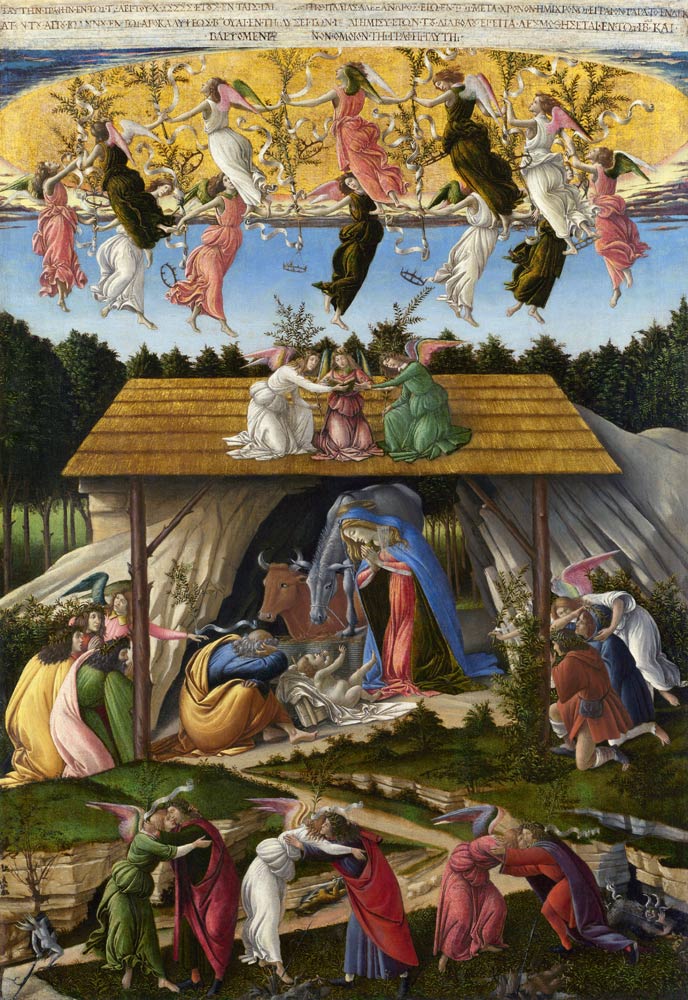 Mystic Nativity (and detail 22824) de Sandro Botticelli