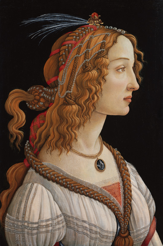 Idealised Portrait of a Lady (Portrait of Simonetta Vespucci as Nymph) de Sandro Botticelli