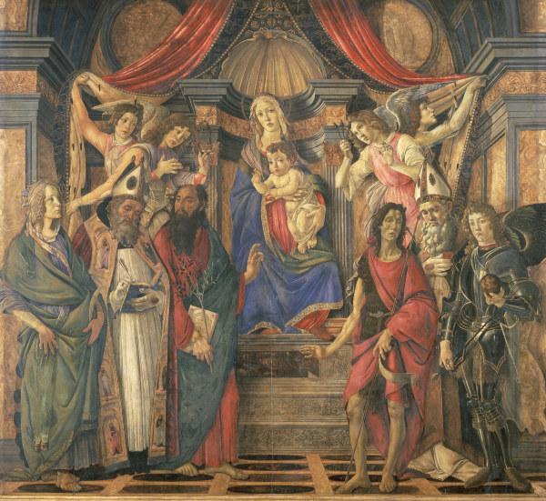 Enthroned Madonna / Botticelli / c.1490 de Sandro Botticelli