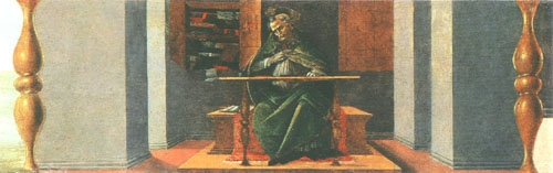 The sacred Augustinus in his cell (Predella of the de Sandro Botticelli