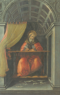 Der Hl. Augustinus im Gehäuse. de Sandro Botticelli