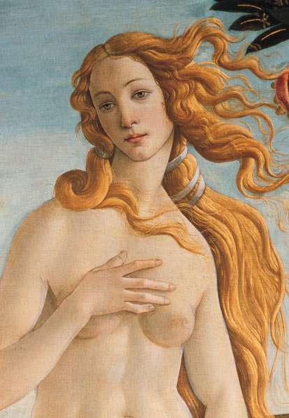 Venus, detail from The Birth of Venus de Sandro Botticelli