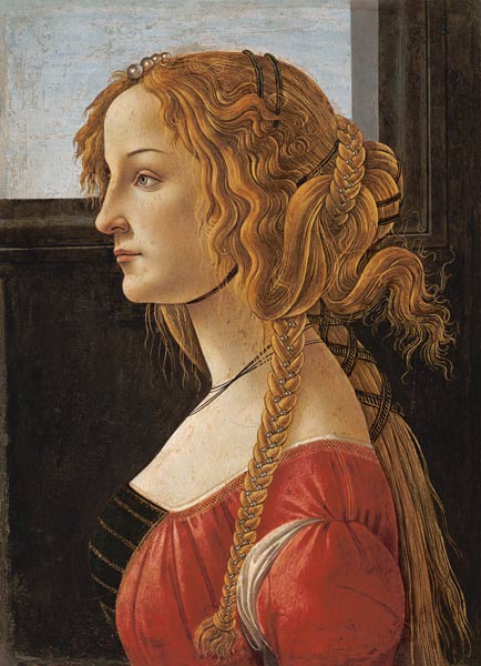 Retrato de perfil de la joven Simonetta Vespucci de Sandro Botticelli