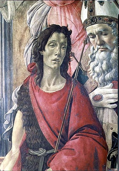 St. John the Baptist, detail from the Altarpiece of St. Barnabas c.1487 de Sandro Botticelli