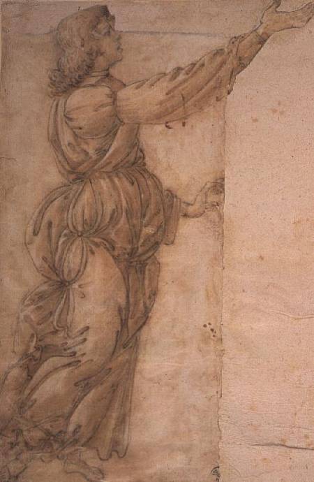 Study of an Angel  (for restored image see 80400) de Sandro Botticelli