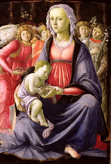 The Virgin and Child surrounded by Five Angels de Sandro Botticelli