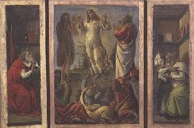 Triptych showing the Transfiguration, Jesus Appearing to his Disciples with SS. Jerome and Augustine