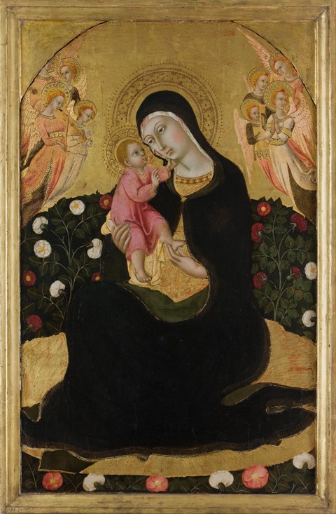 The Virgin and Child with Angels (Madonna of Humility) de Sano di Pietro