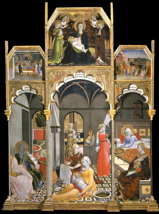 The Birth of the Virgin (Scenes from the Life of the Virgin) de Sano di Pietro