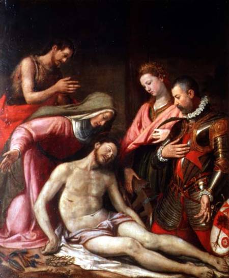 The Deposition of Christ with St. John the Baptist, St. Catherine of Alexandria and a Donor de Santi di Tito