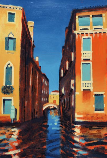Rio del Duca, Venice (oil on card)  de Sara  Hayward