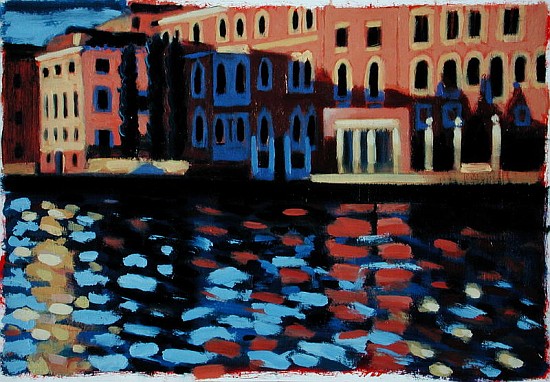 Winter Morning, Grand Canal (oil on card)  de Sara  Hayward