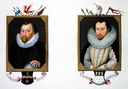 Double portrait of Sir Francis Drake (c.1540-96) and Sir Martin Frobisher (c.1535-94) from 'Memoirs de Sarah Countess of Essex